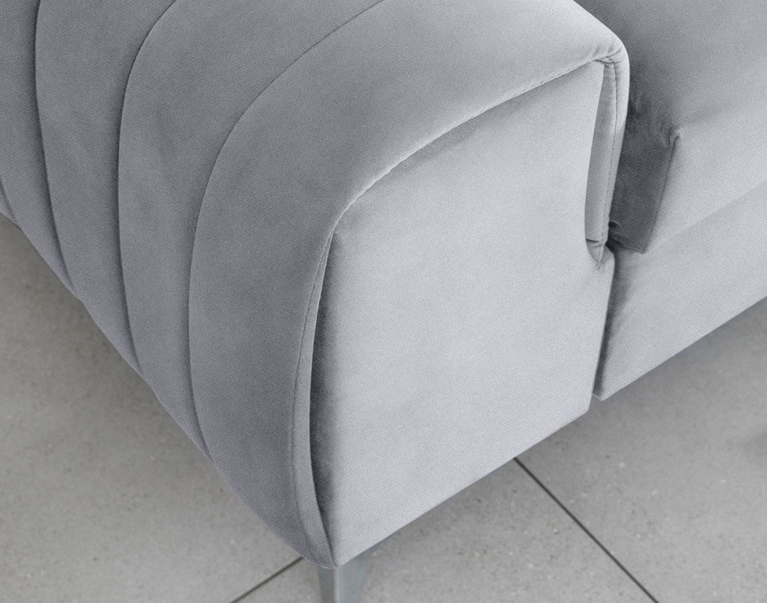 Canapé droit 3 places convertible en velours Talisay