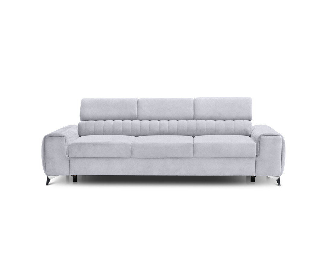 Canapé droit 3 places convertible en velours Talisay