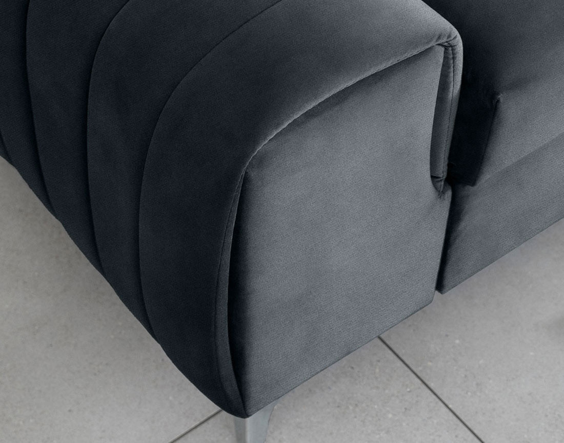 Canapé droit 3 places convertible en velours Talisay