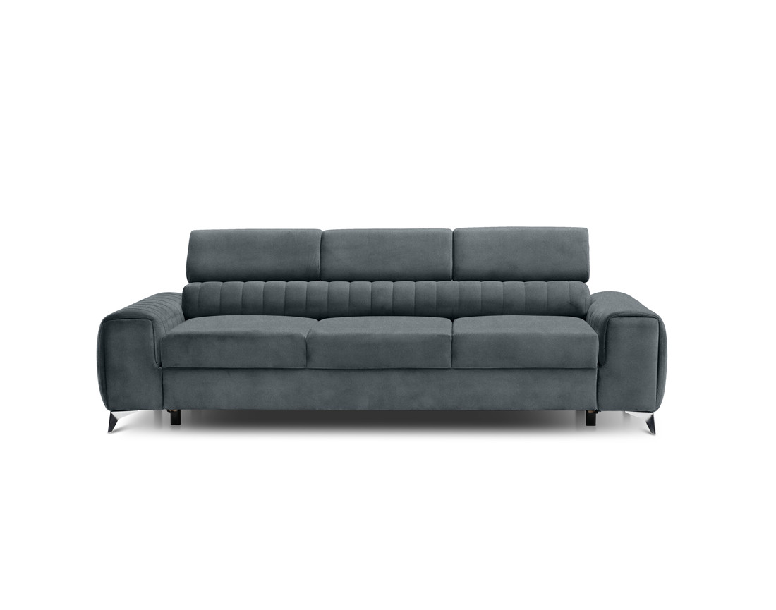 Canapé droit 3 places convertible en velours Talisay