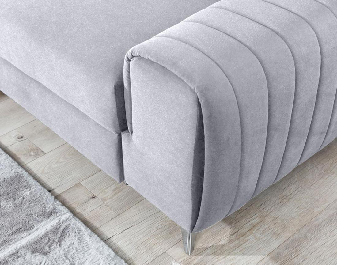 Canapé d'angle gauche 5 places convertible avec coffre en velours Talisay