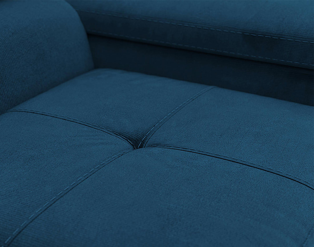 Fauteuil avec têtière ajustable en velours Pablo