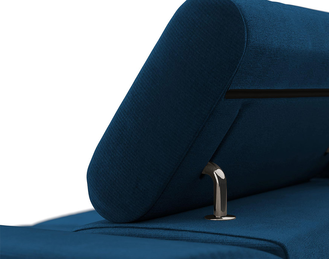 Fauteuil avec têtière ajustable en velours Pablo