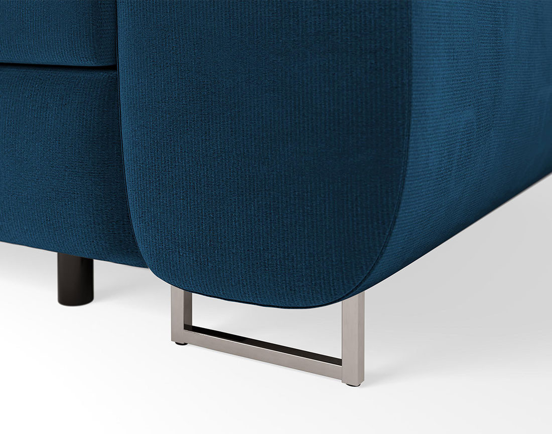 Fauteuil avec têtière ajustable en velours Pablo