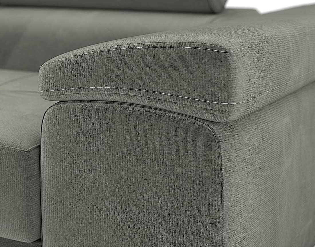 Fauteuil avec têtière ajustable en velours Pablo