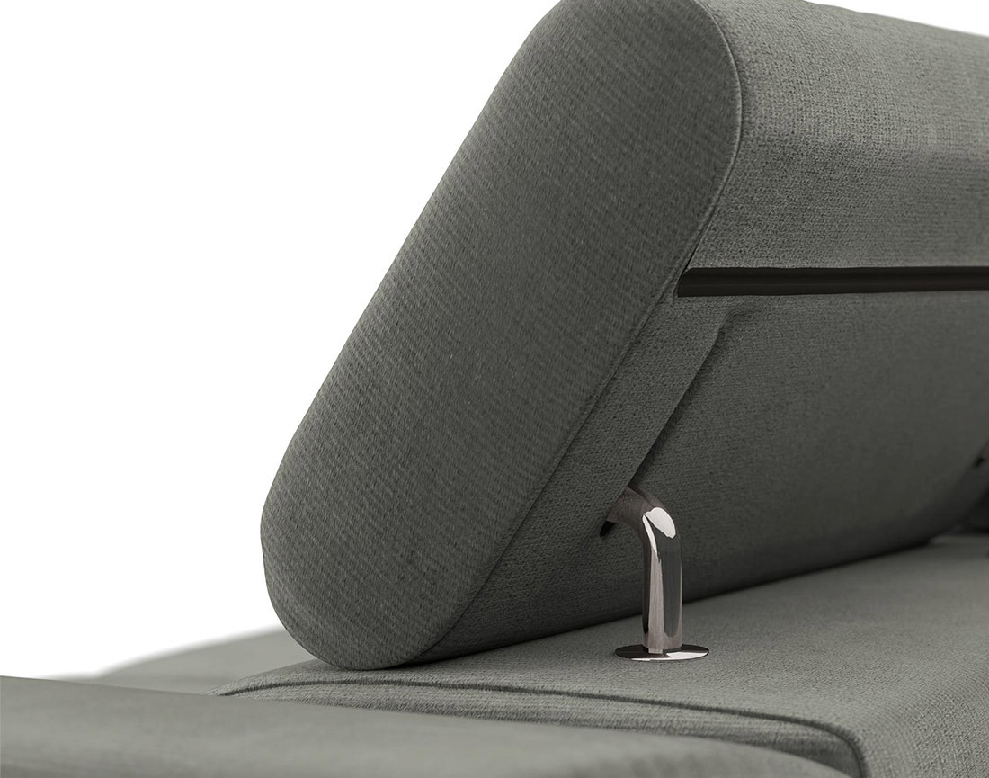 Fauteuil avec têtière ajustable en velours Pablo