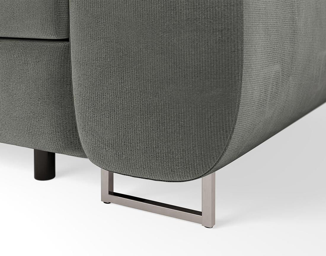 Fauteuil avec têtière ajustable en velours Pablo