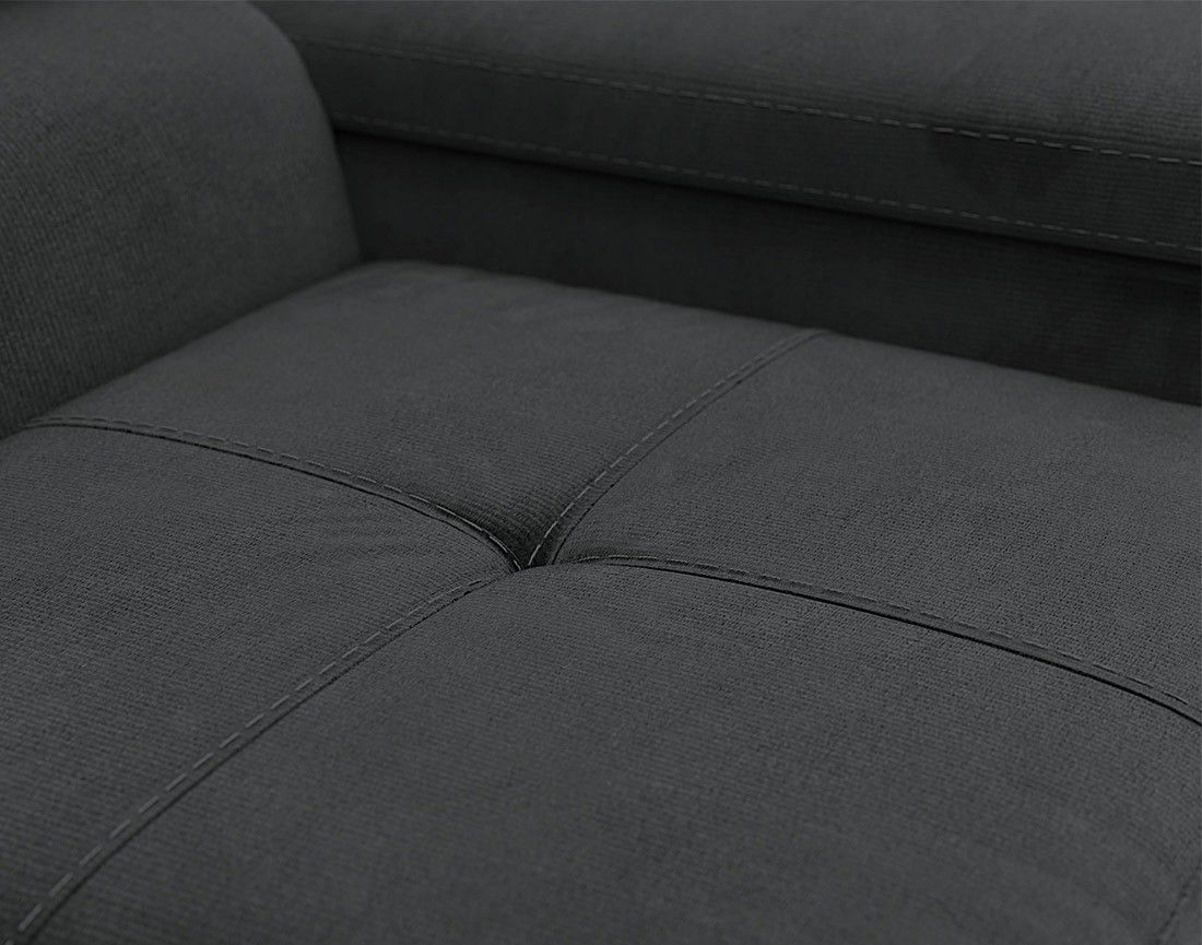 Fauteuil avec têtière ajustable en velours Pablo