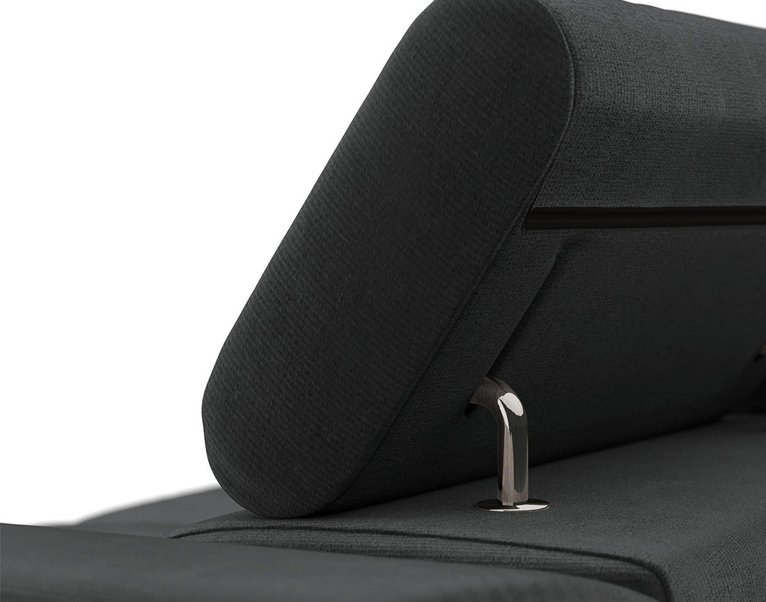 Fauteuil avec têtière ajustable en velours Pablo