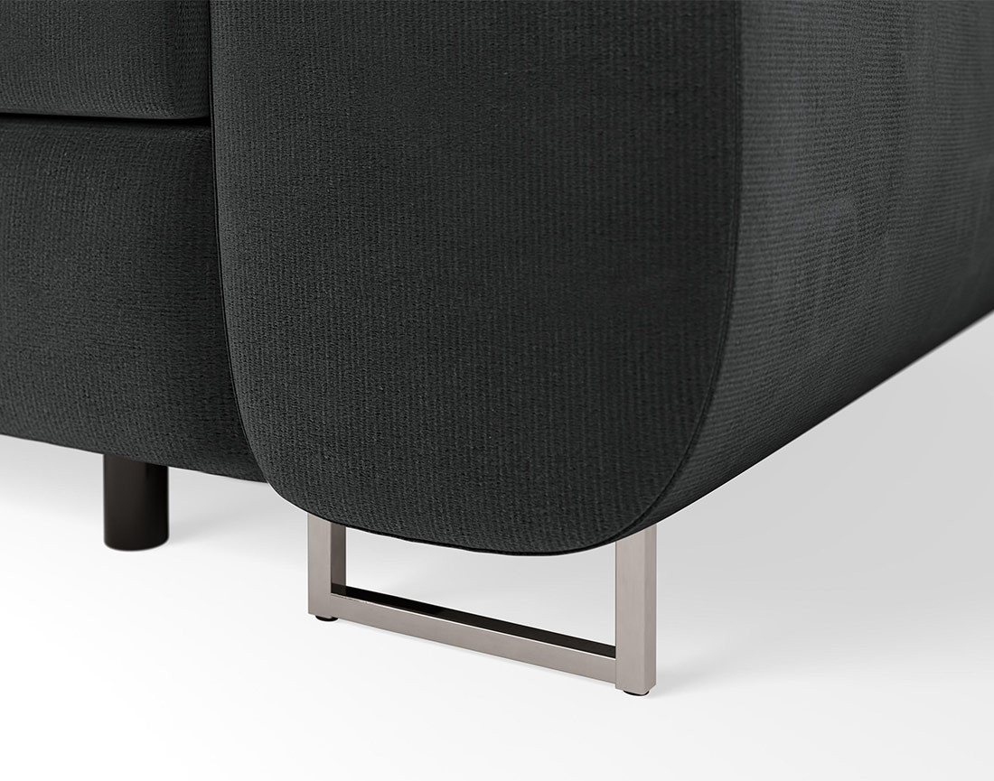 Fauteuil avec têtière ajustable en velours Pablo