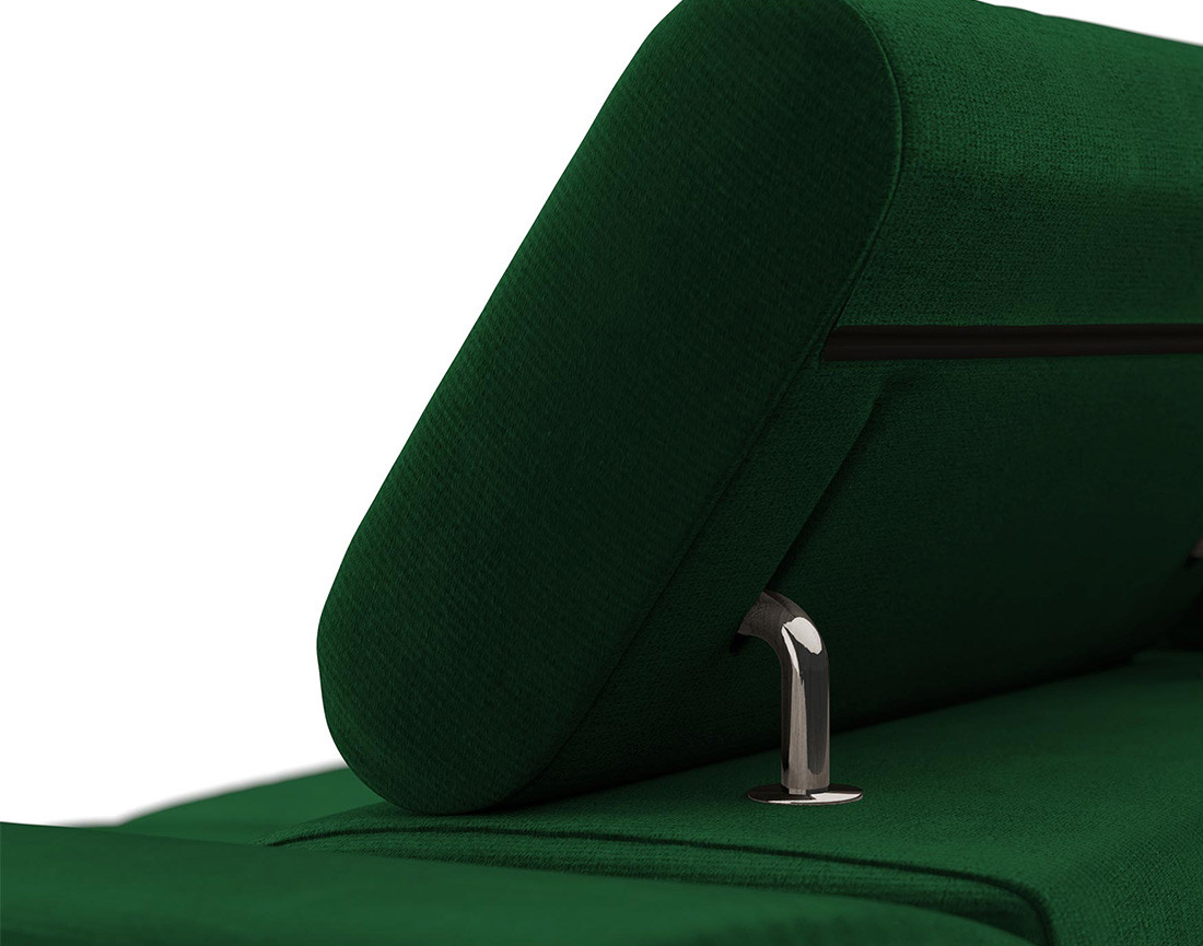 Fauteuil avec têtière ajustable en velours Pablo