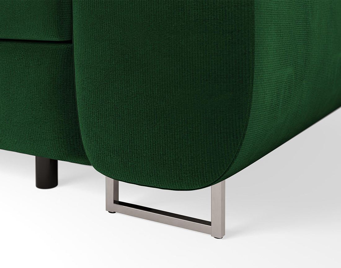 Fauteuil avec têtière ajustable en velours Pablo