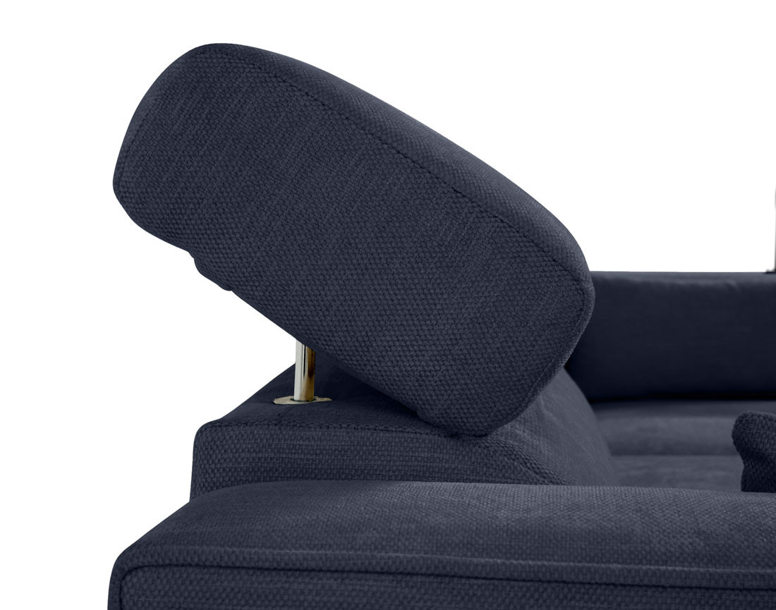 Canapé d'angle convertible avec têtières coffre 4 places Alicante