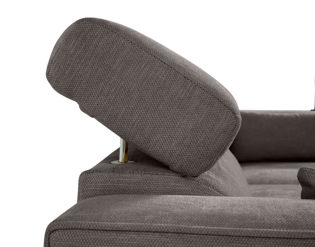 Canapé d'angle convertible avec têtières coffre 4 places Alicante