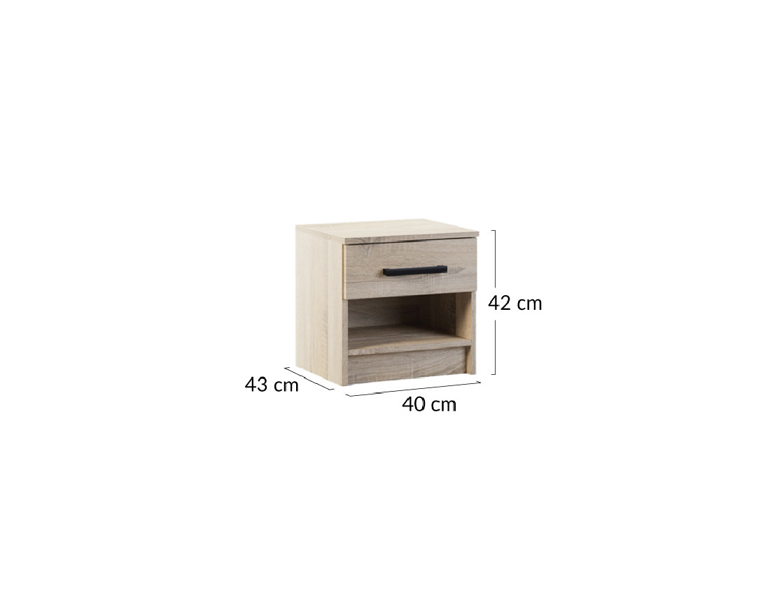 Table de chevet bois 40 cm Hayato