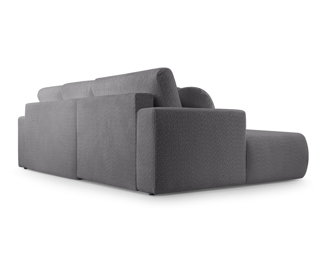 Canapé d'angle gauche 4 places convertible en tissu bouclette Candela