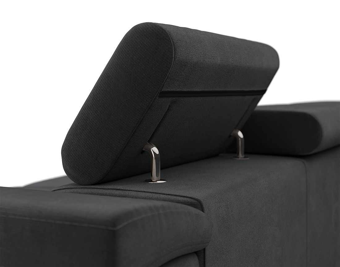 Canapé droit 2 places avec têtières ajustables en velours Pablo