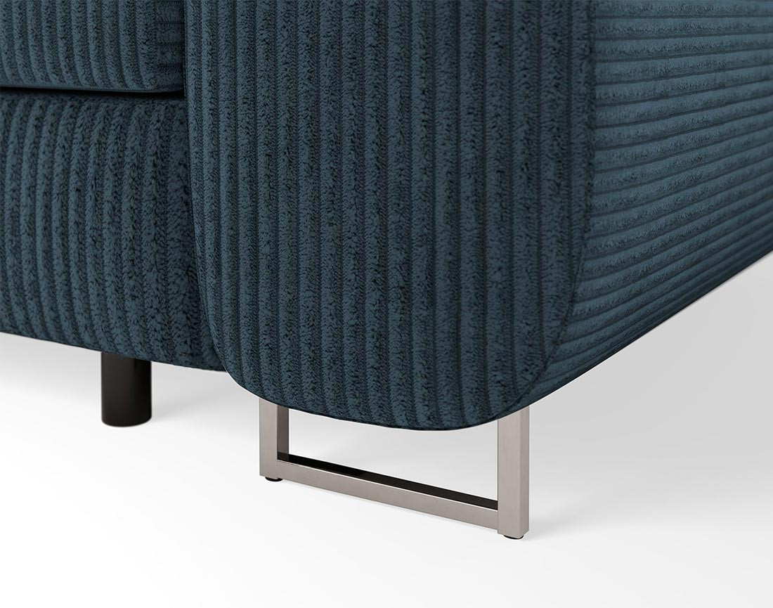 Canapé droit 2 places avec têtières ajustables en velours côtelé Pablo