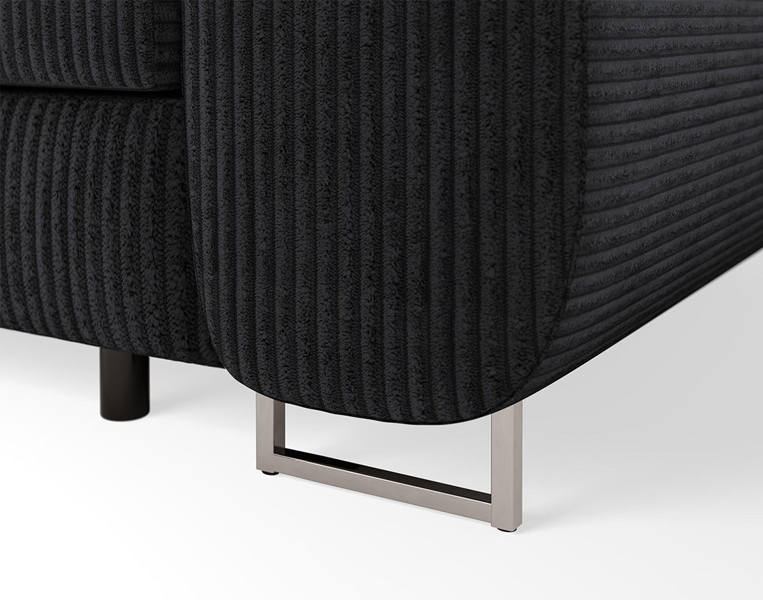 Canapé droit 2 places avec têtières ajustables en velours côtelé Pablo