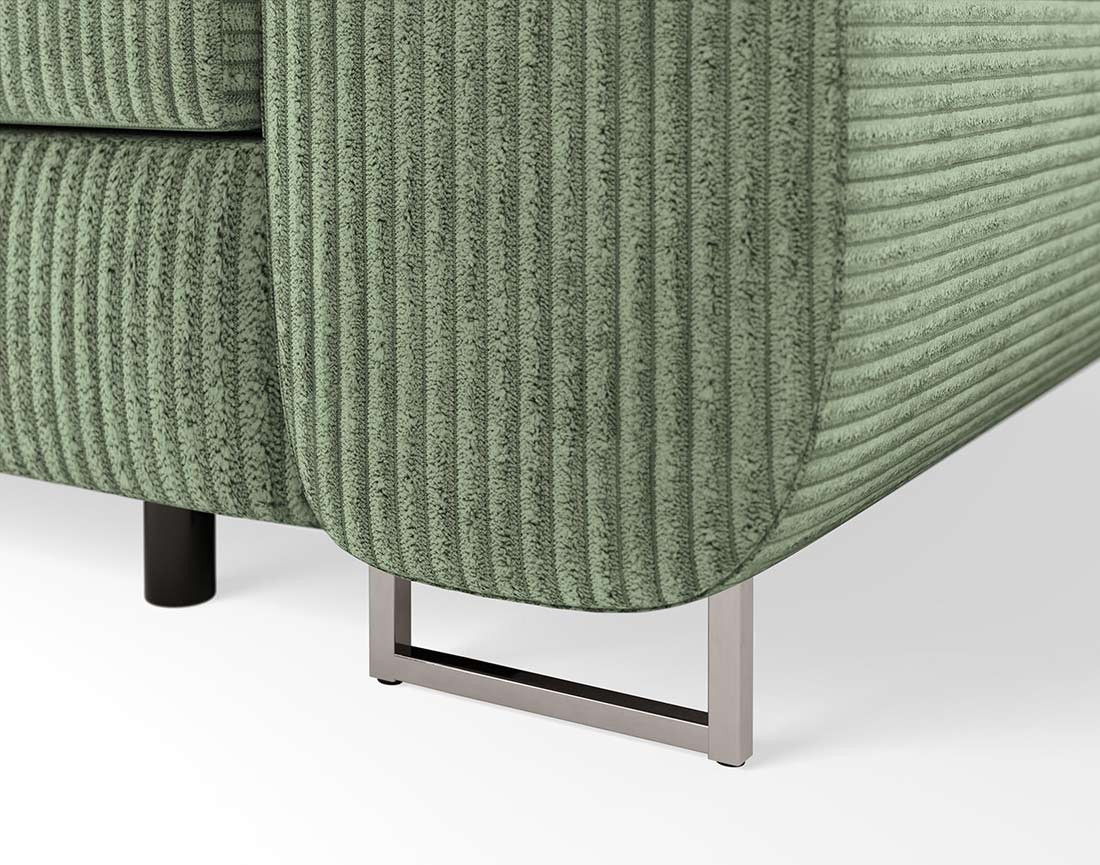 Canapé droit 2 places avec têtières ajustables en velours côtelé Pablo