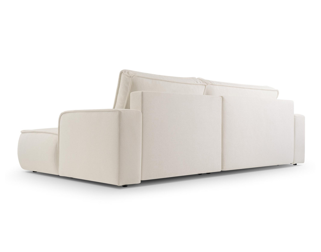 Canapé d'angle droit 4 places convertible en tissu texturé Nessino