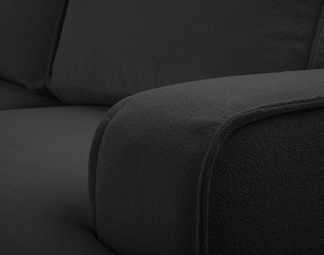 Canapé d'angle droit 4 places convertible en tissu texturé Nessino