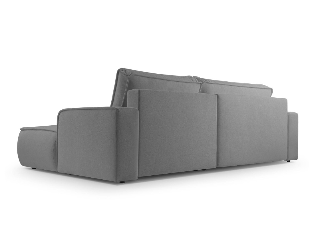 Canapé d'angle droit 4 places convertible en tissu texturé Nessino