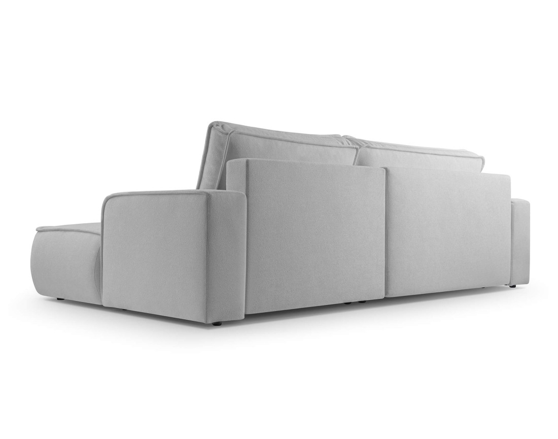 Canapé d'angle droit 4 places convertible en tissu texturé Nessino