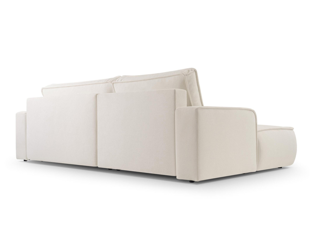 Canapé d'angle gauche 4 places convertible en tissu texturé Nessino