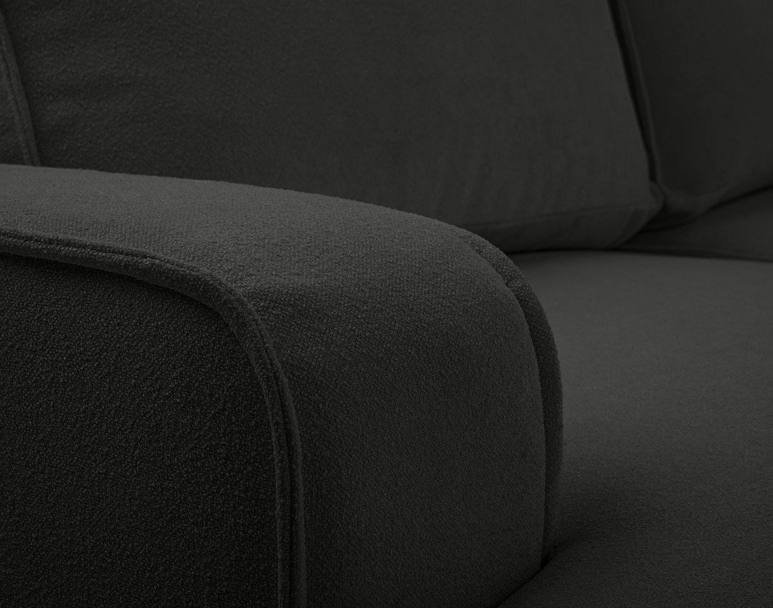 Canapé d'angle gauche 4 places convertible en tissu texturé Nessino