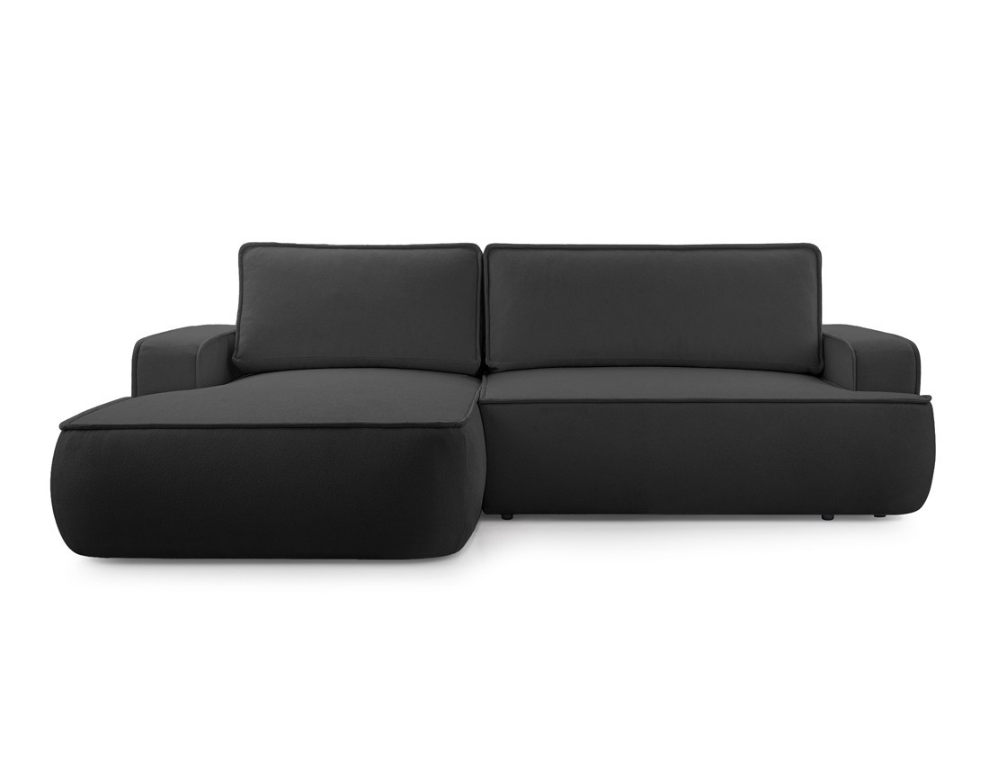 Canapé d'angle gauche 4 places convertible en tissu texturé Nessino