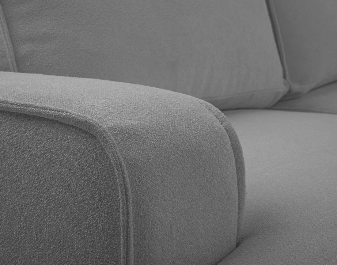 Canapé d'angle gauche 4 places convertible en tissu texturé Nessino