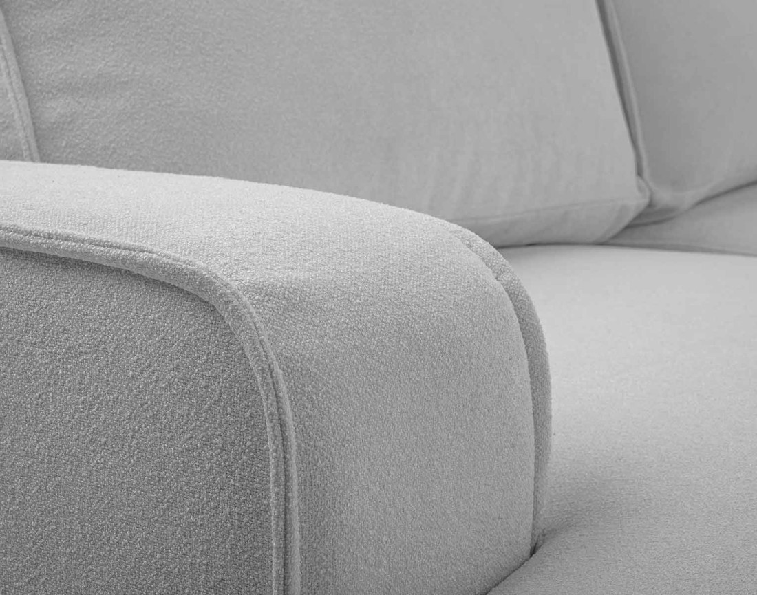Canapé d'angle gauche 4 places convertible en tissu texturé Nessino