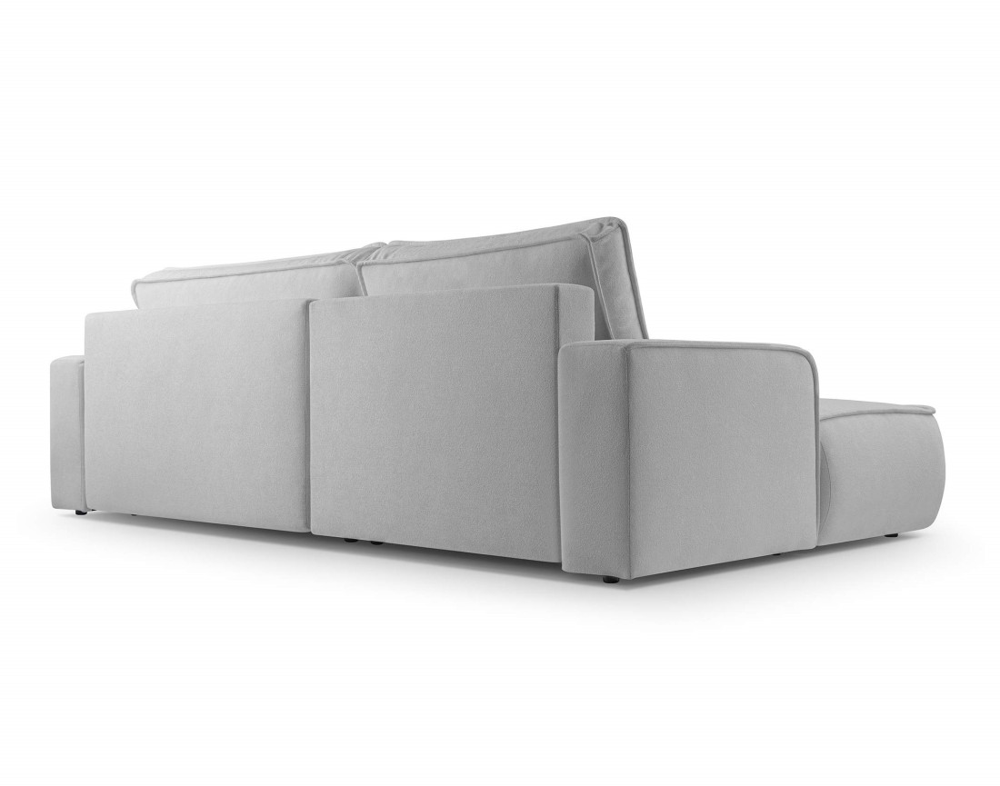 Canapé d'angle gauche 4 places convertible en tissu texturé Nessino