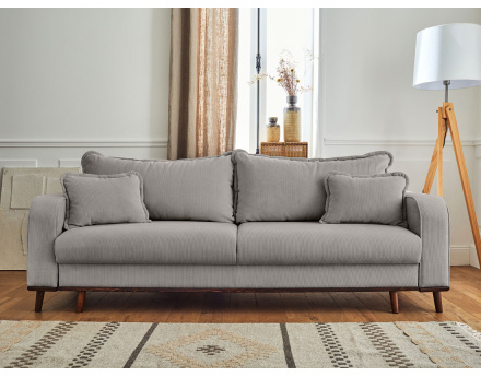 Canapé 3 places - convertible avec coffre en velours côtelé Albane