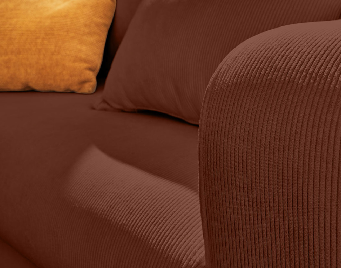 Canapé 3 places - convertible avec coffre en velours côtelé Albane