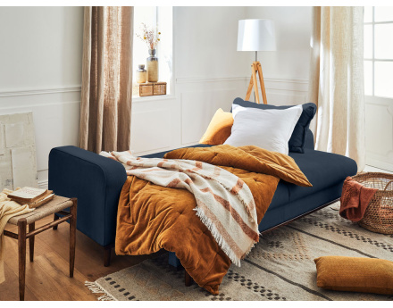 Canapé 3 places - convertible avec coffre en velours côtelé Albane