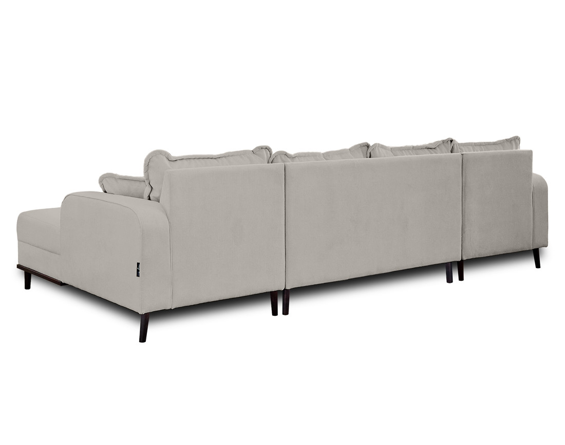 Canapé panoramique en U 7 places en velours côtelé Albane