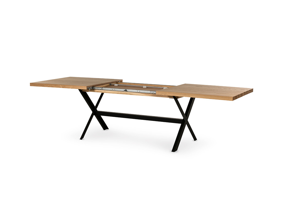 Table à manger extensible bois et métal 200 à 300 cm Giocoso