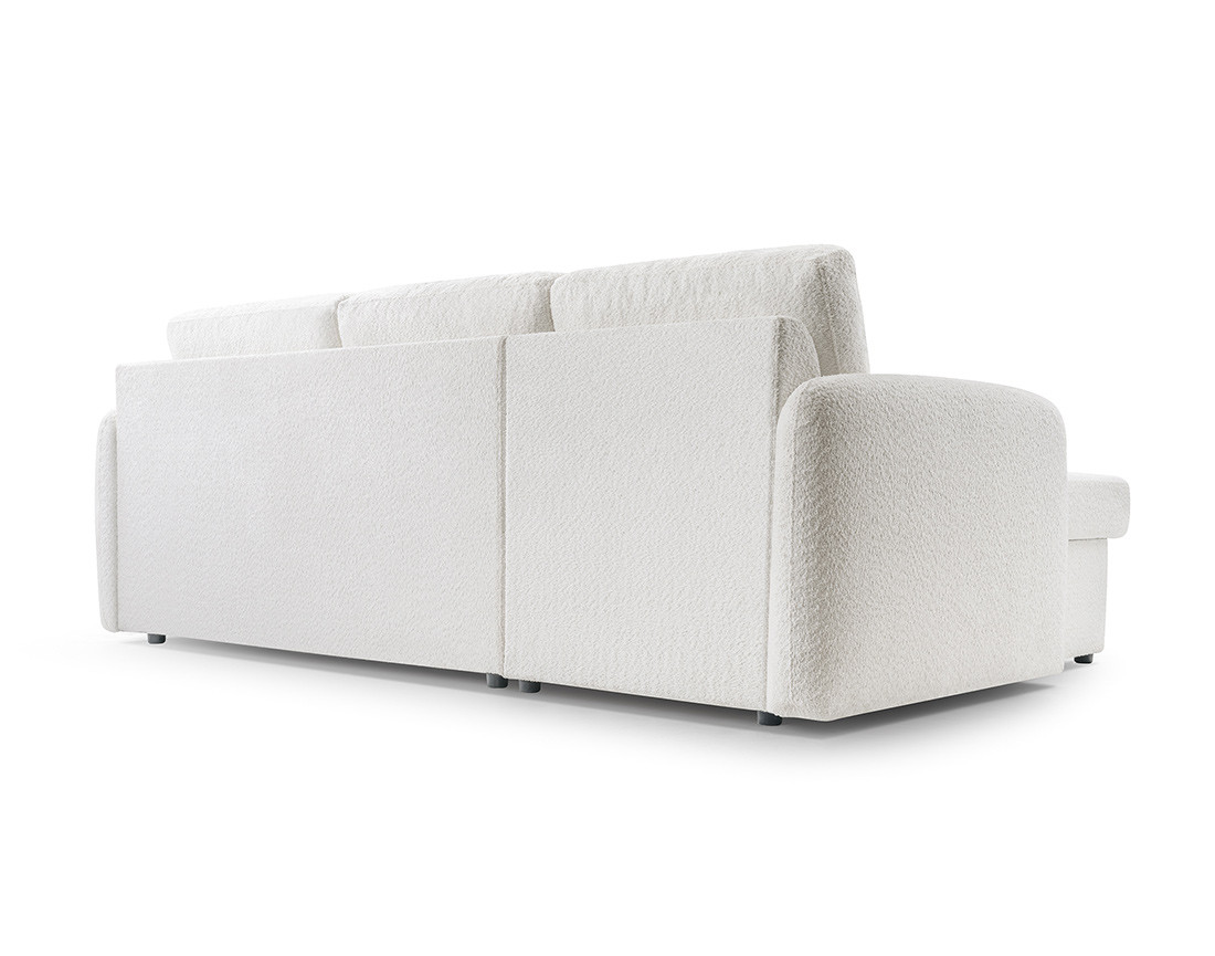 Canapé d'angle 4 places convertible en tissu bouclette Pocatello