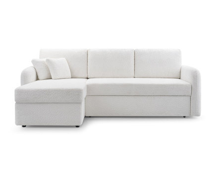 Canapé d'angle 4 places convertible en tissu bouclette Pocatello