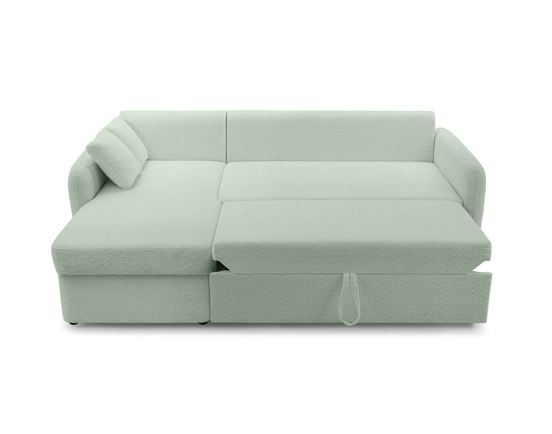 Canapé d'angle 4 places convertible en tissu bouclette Pocatello