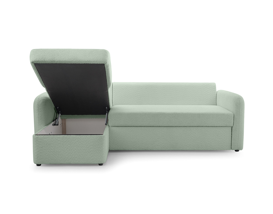 Canapé d'angle 4 places convertible en tissu bouclette Pocatello