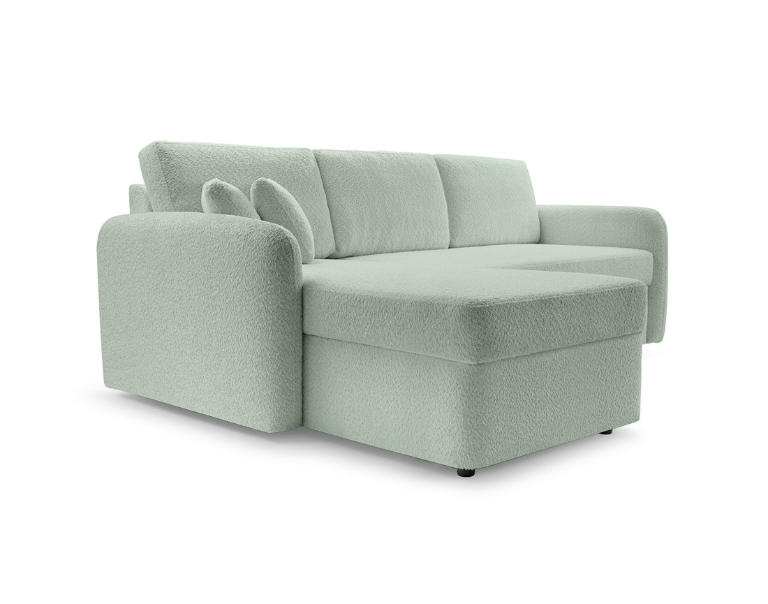 Canapé d'angle 4 places convertible en tissu bouclette Pocatello