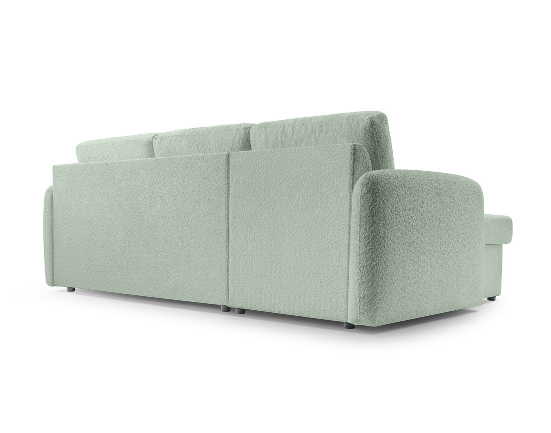 Canapé d'angle 4 places convertible en tissu bouclette Pocatello