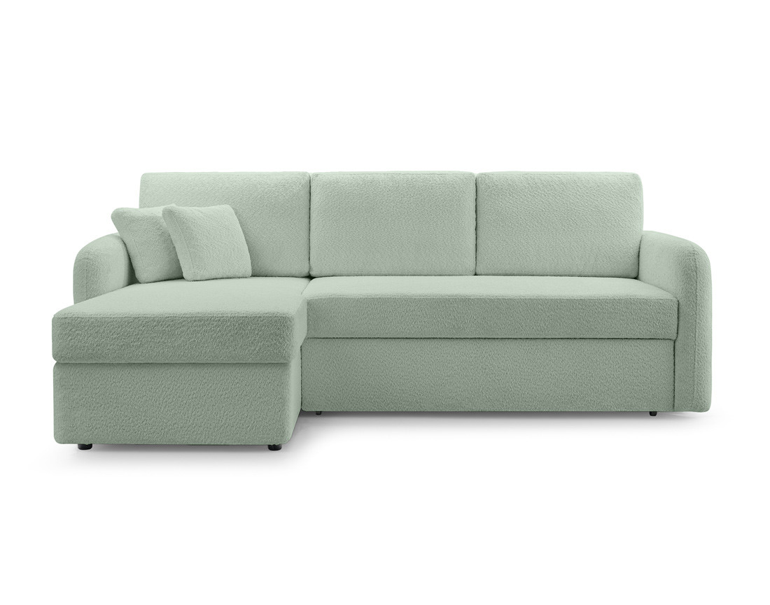 Canapé d'angle 4 places convertible en tissu bouclette Pocatello