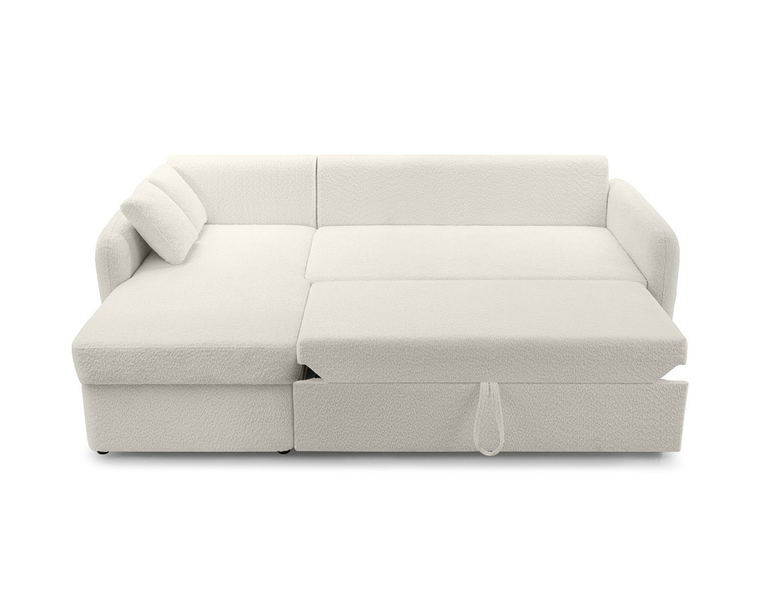 Canapé d'angle 4 places convertible en tissu bouclette Pocatello