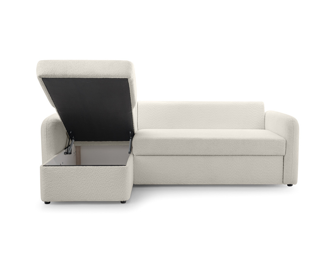 Canapé d'angle 4 places convertible en tissu bouclette Pocatello