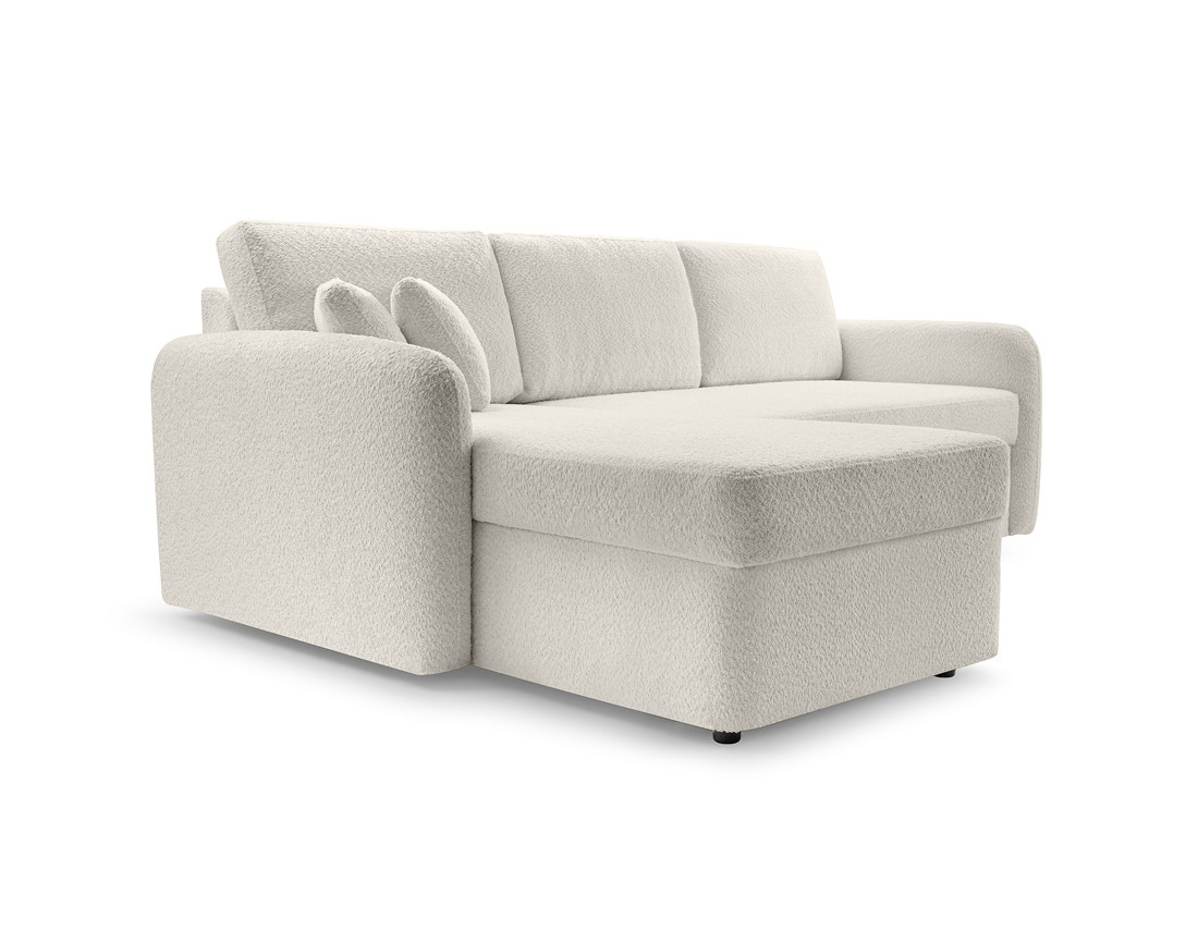 Canapé d'angle 4 places convertible en tissu bouclette Pocatello
