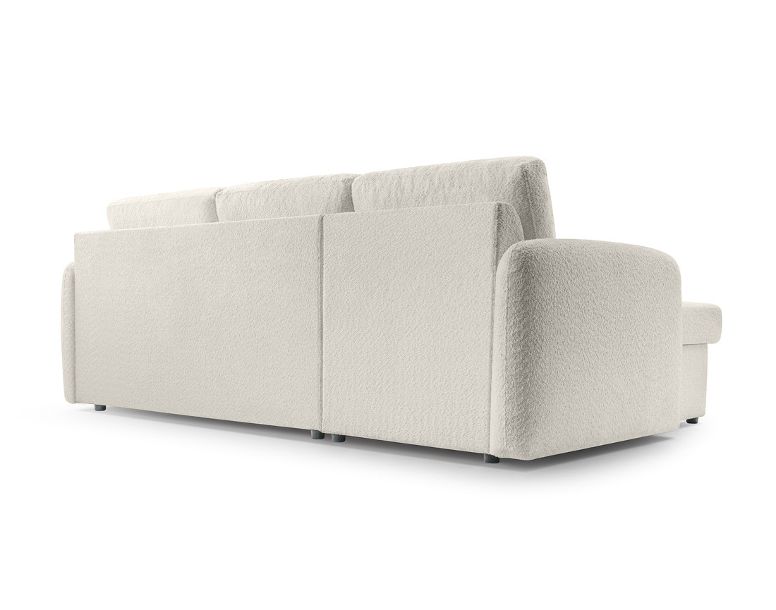 Canapé d'angle 4 places convertible en tissu bouclette Pocatello
